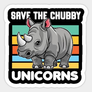 Save the chubby unicorns - retro Sticker